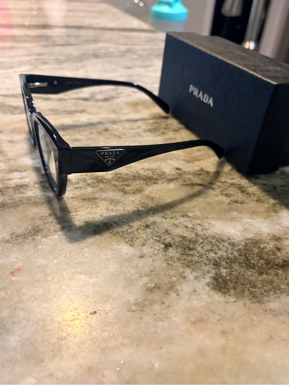 Prada Black Oversized Square Acetate Glasses - Picture 4 of 6